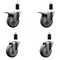Service Caster 4'' Gray Poly Swivel 1-3/8'' Expanding Stem Caster Set 2 Total Lock Brakes, 4PK SCC-EXTTL20S414-PPUB-2-S-2-138 - alternate 1